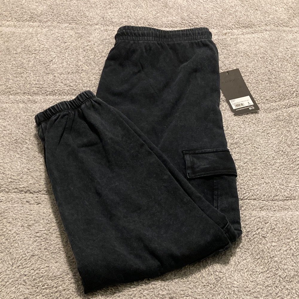 90 Degree By Reflex Black Wash Cargo Joggers